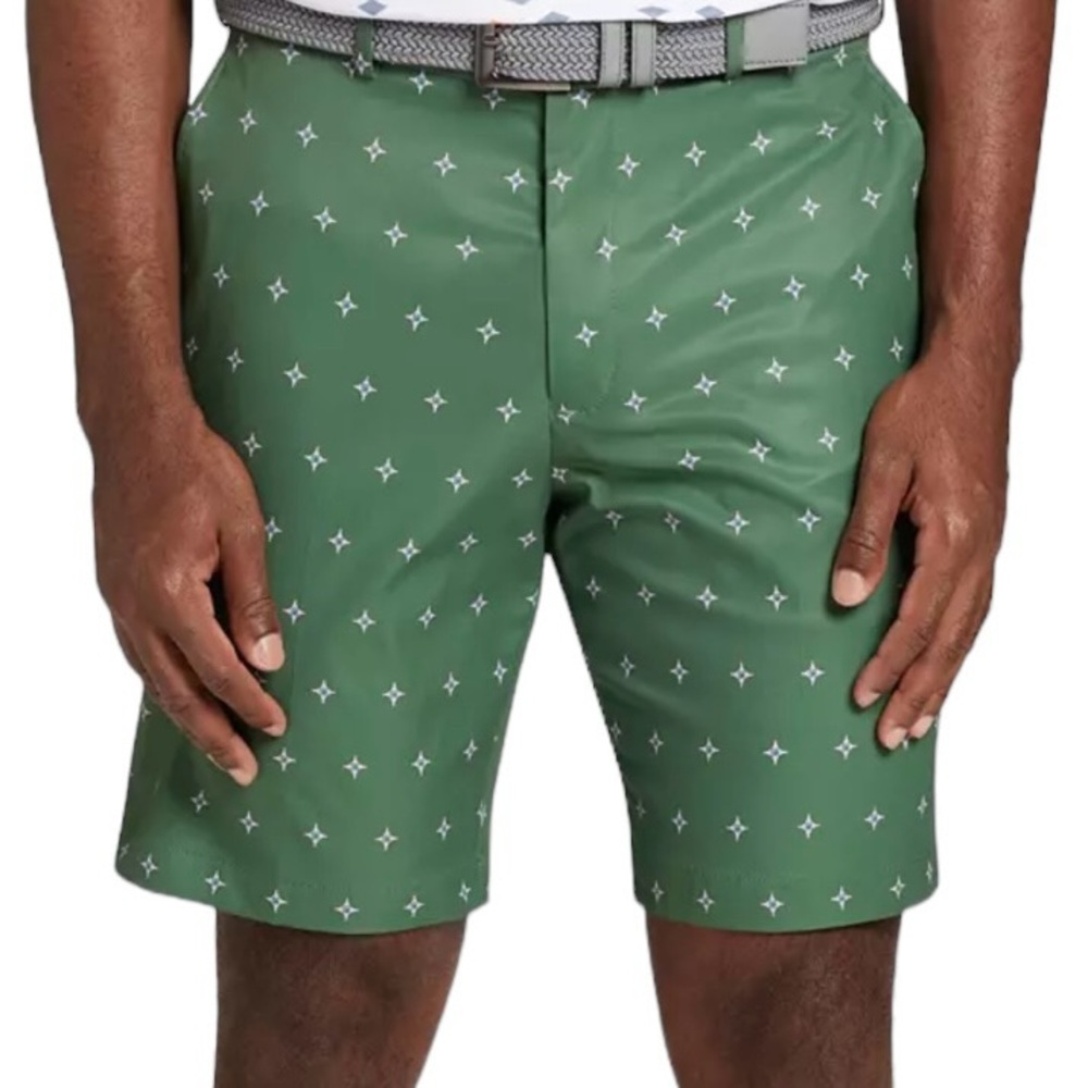 Walter Hagen Men's Summer Performance 11 Golf Shorts Geo Print Forest Pine